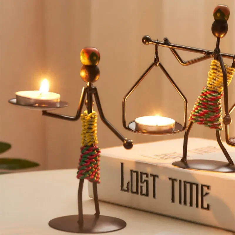 Collectible Vintage Matches - Tempat lilin logam Vintage buatan tangan,