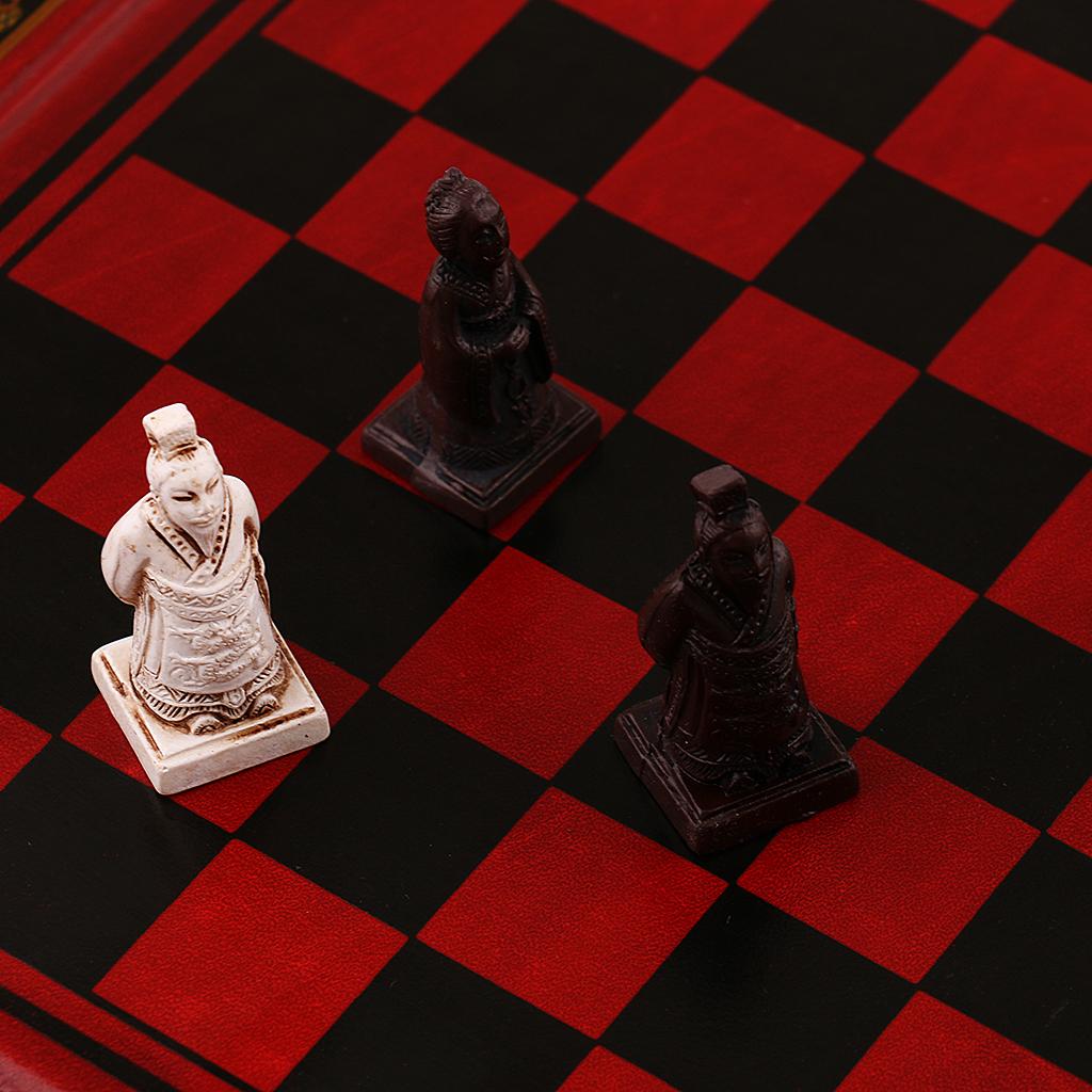 Vintage Collectible Board Games - Set Catur Terakota Cina Antik Mewah,