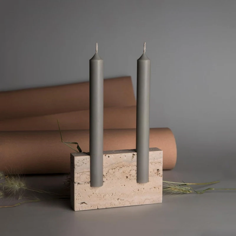 Collectible Vintage Matches - Tempat Lilin Marmer 2 Lubang Model