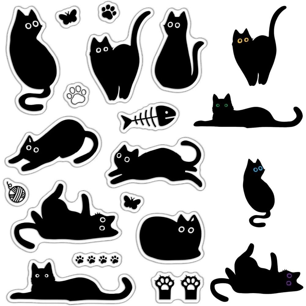 Vintage Collectible Magazines - Stempel Karet Bening Kucing Hitam Tulang