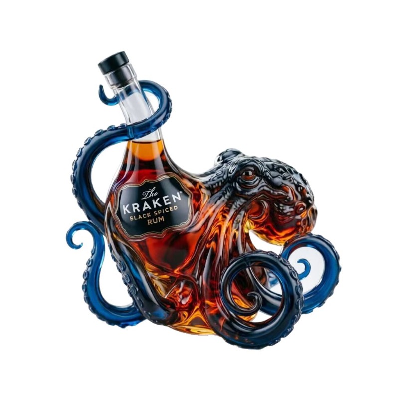 Dekanter Wiski, Gurita Monster - Vintage Collectible Glassware ulasan dan harga