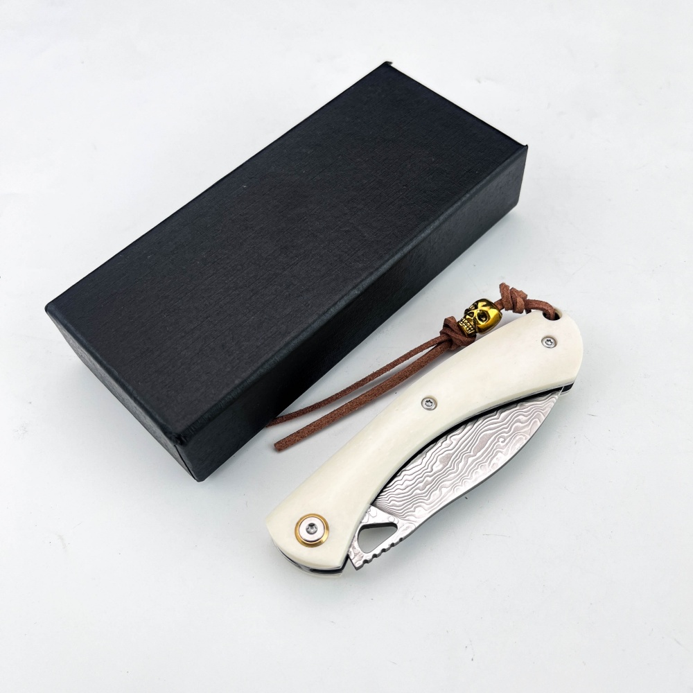 Pisau Lipat Kecil Baja Damasku - Vintage Collectible Pocket Knives ulasan dan harga