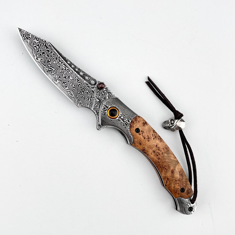Pisau Lipat Motif Damaskus Kek - Vintage Collectible Pocket Knives ulasan dan harga