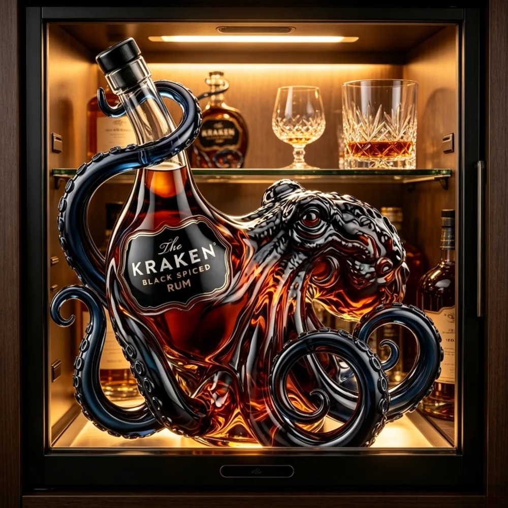 Cetakan Botol Rum Kraken Octop - Vintage Collectible Bottles ulasan dan harga