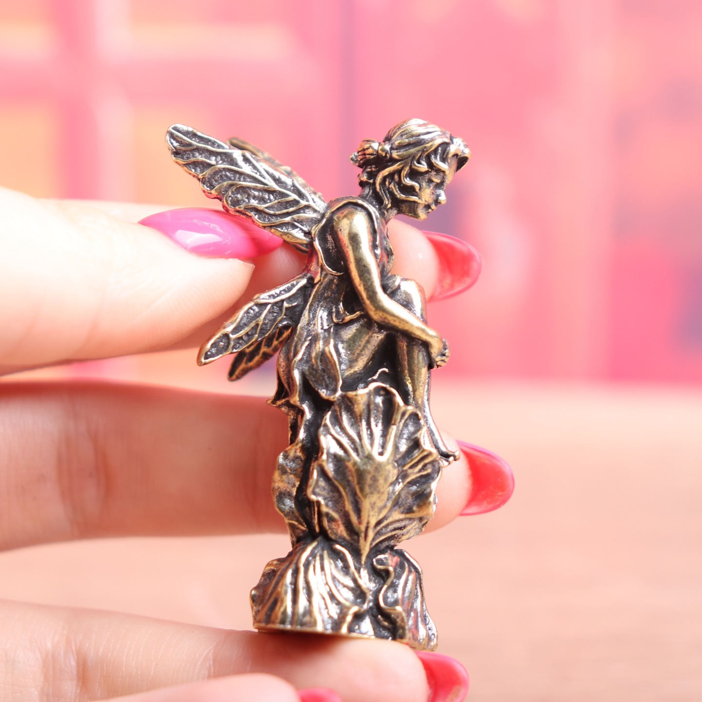 Patung Peri Kuningan Antik Dek - Vintage Fairy Figurines Collectible ulasan dan harga