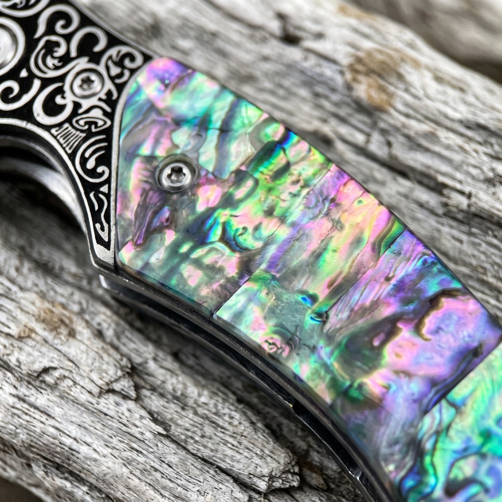 Pisau Lipat Motif Damaskus Vin - Vintage Collectible Pocket Knives ulasan dan harga