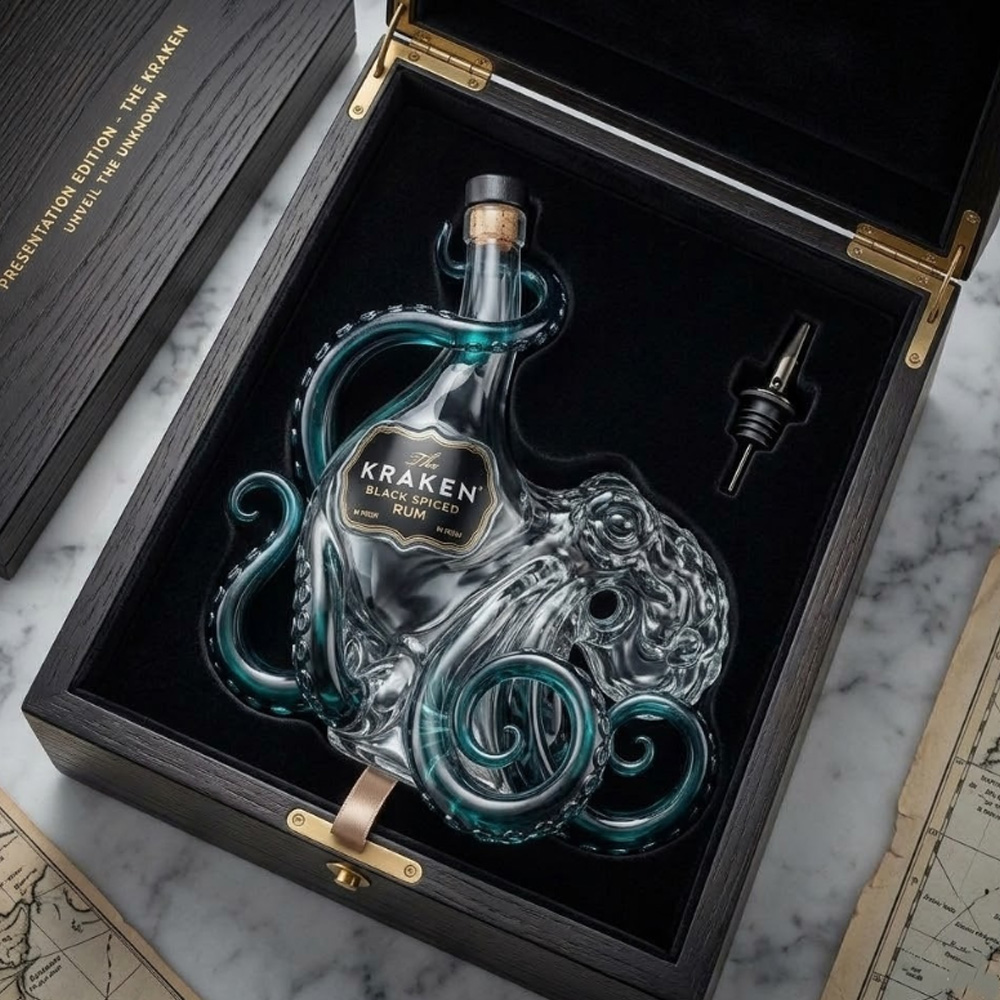 Dekanter Wiski Gurita Kraken V - Vintage Collectible Glassware ulasan dan harga