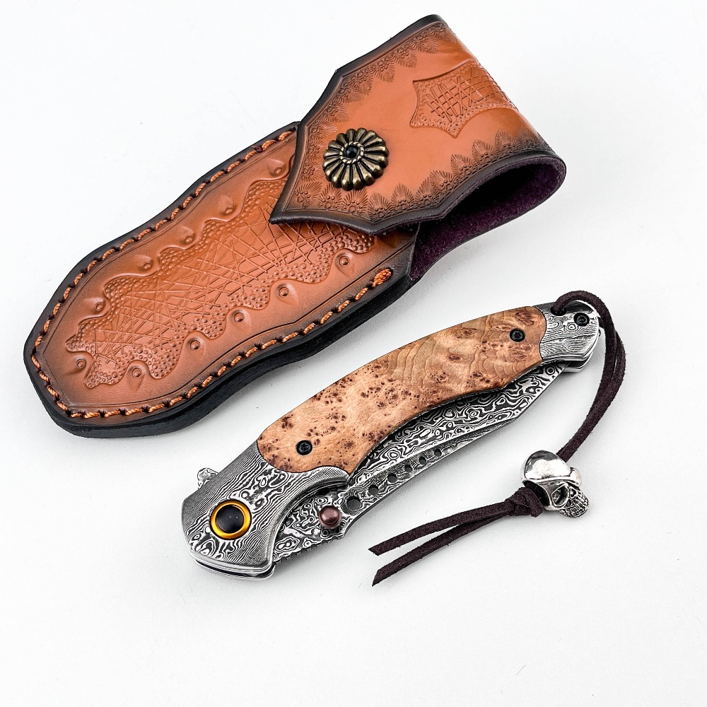 Pisau Lipat Pola Damaskus Keku - Vintage Collectible Pocket Knives ulasan dan harga