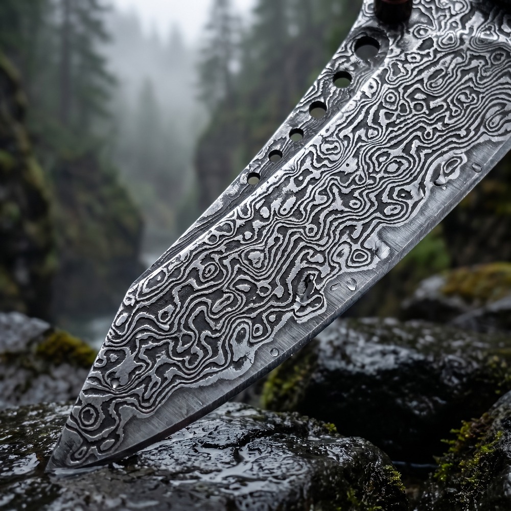 Pisau Lipat Motif Damaskus Kek - Vintage Collectible Pocket Knives ulasan dan harga