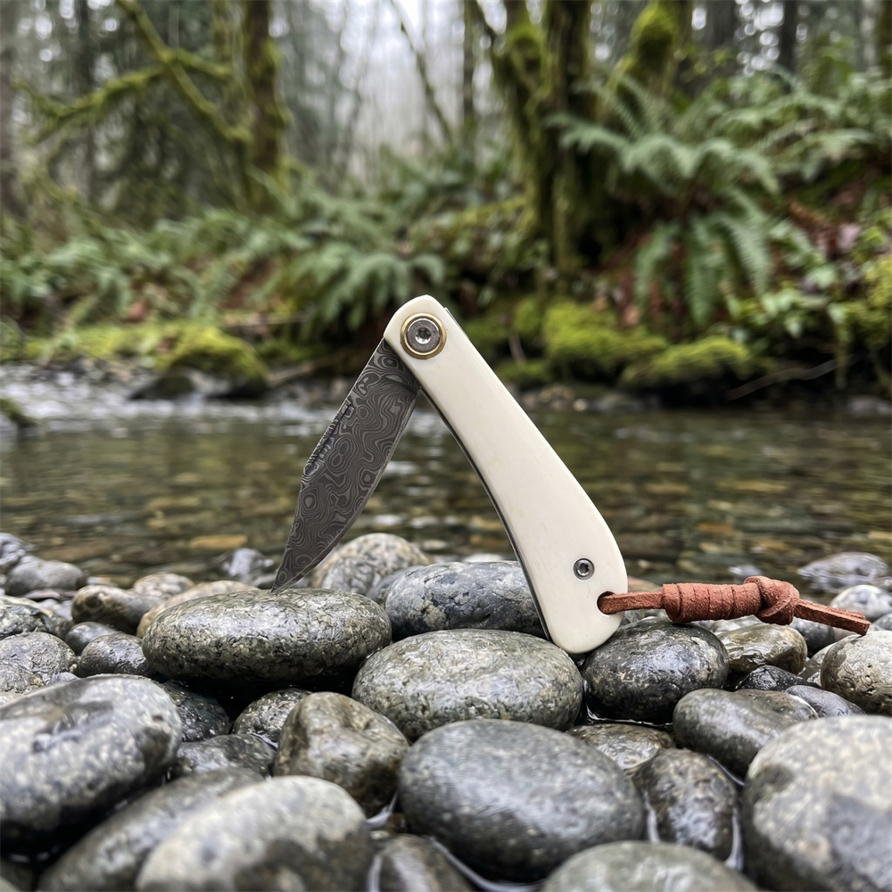 Pisau Lipat EDC Vintage Damasc - Vintage Collectible Pocket Knives ulasan dan harga